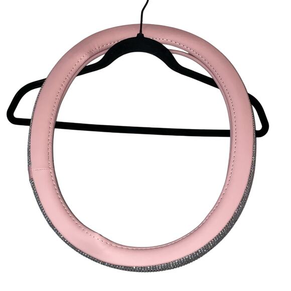 NWT Steering Wheel Cover Trimmed in Rhinestones Red or Pink - Picture 5 of 8